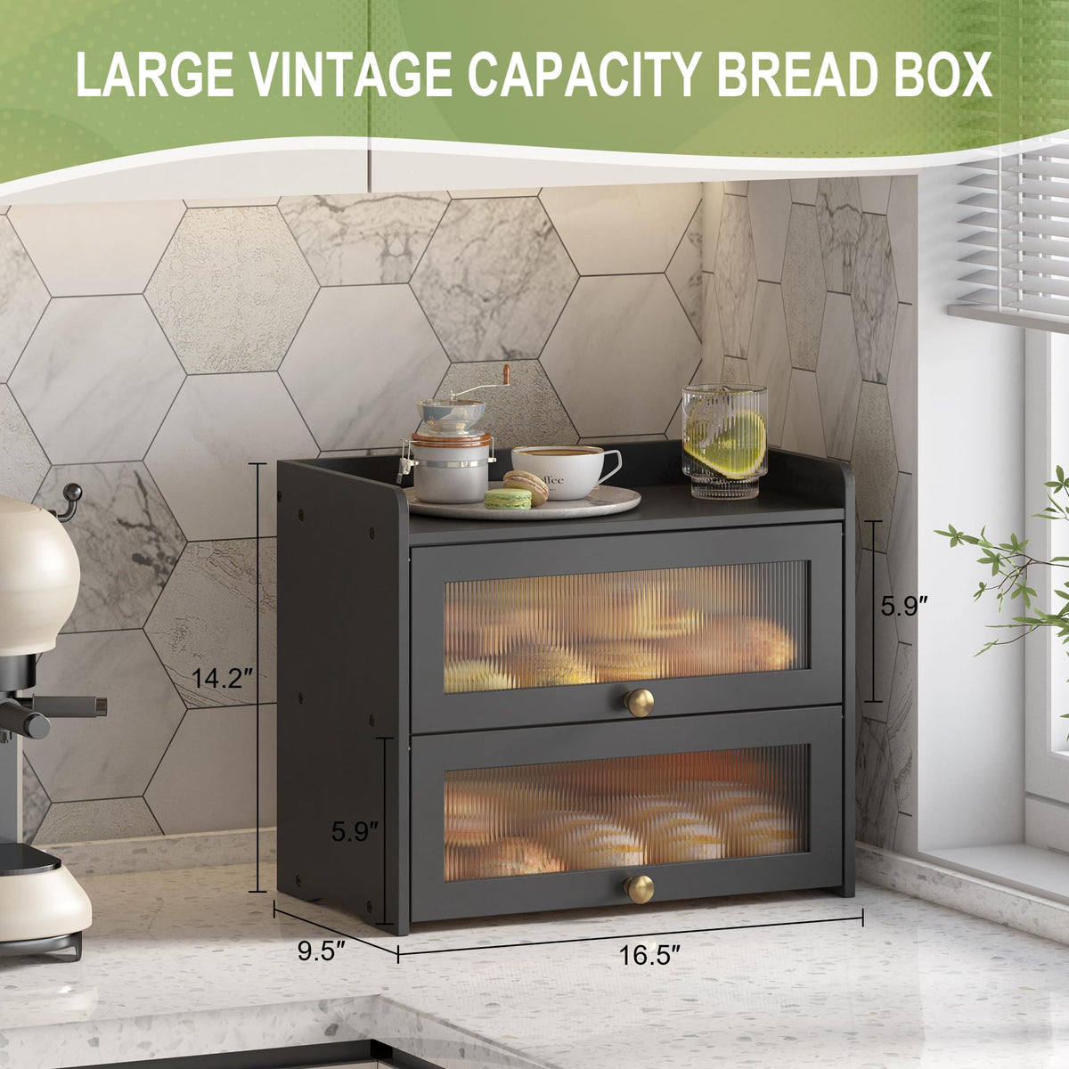 Large Vintage Countertop Farmhouse Bread Holder