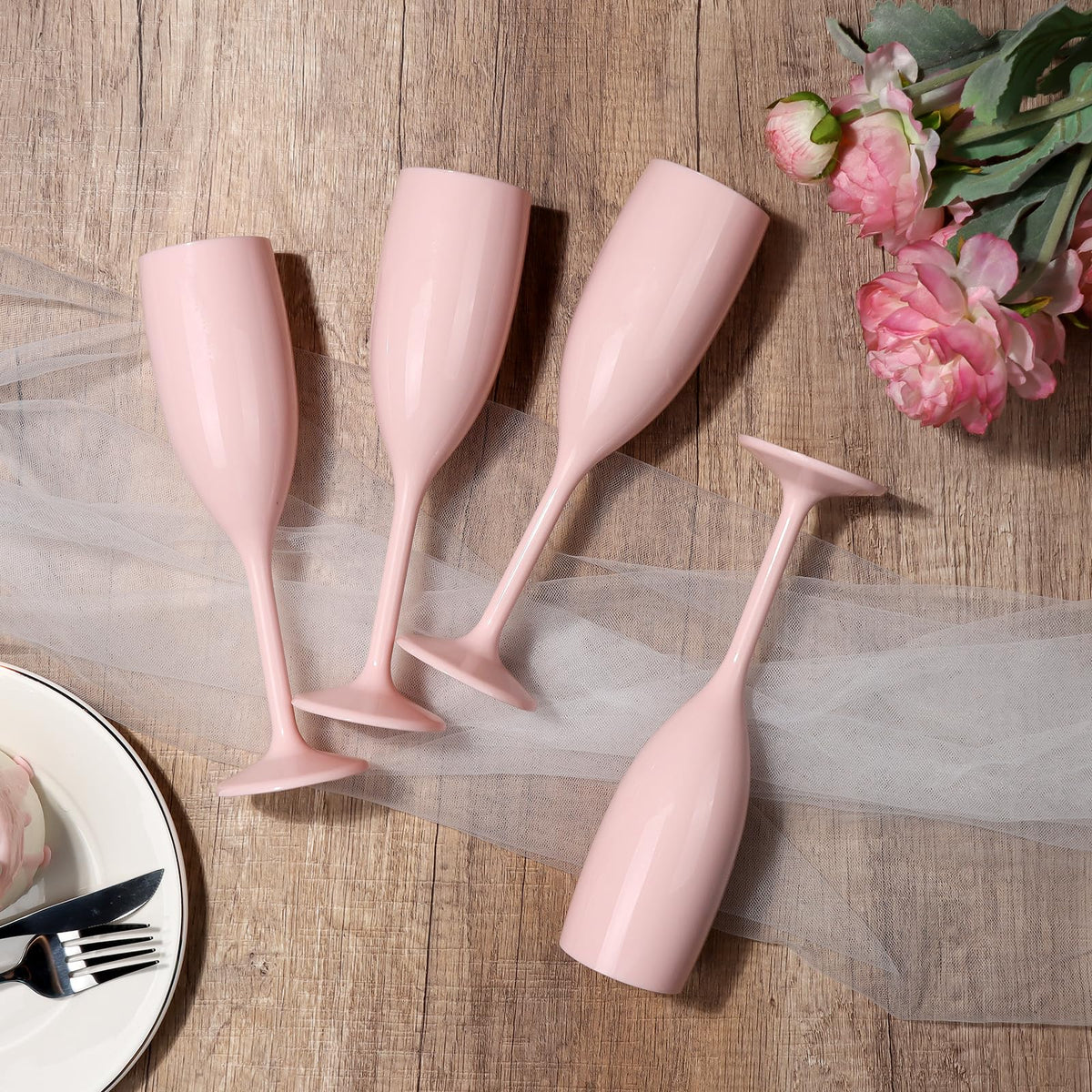 Champagne Flute Acrylic Champagne Glasses Wedding Toasting Champagne Flute Goblet Plastic Reusable Unbreakable