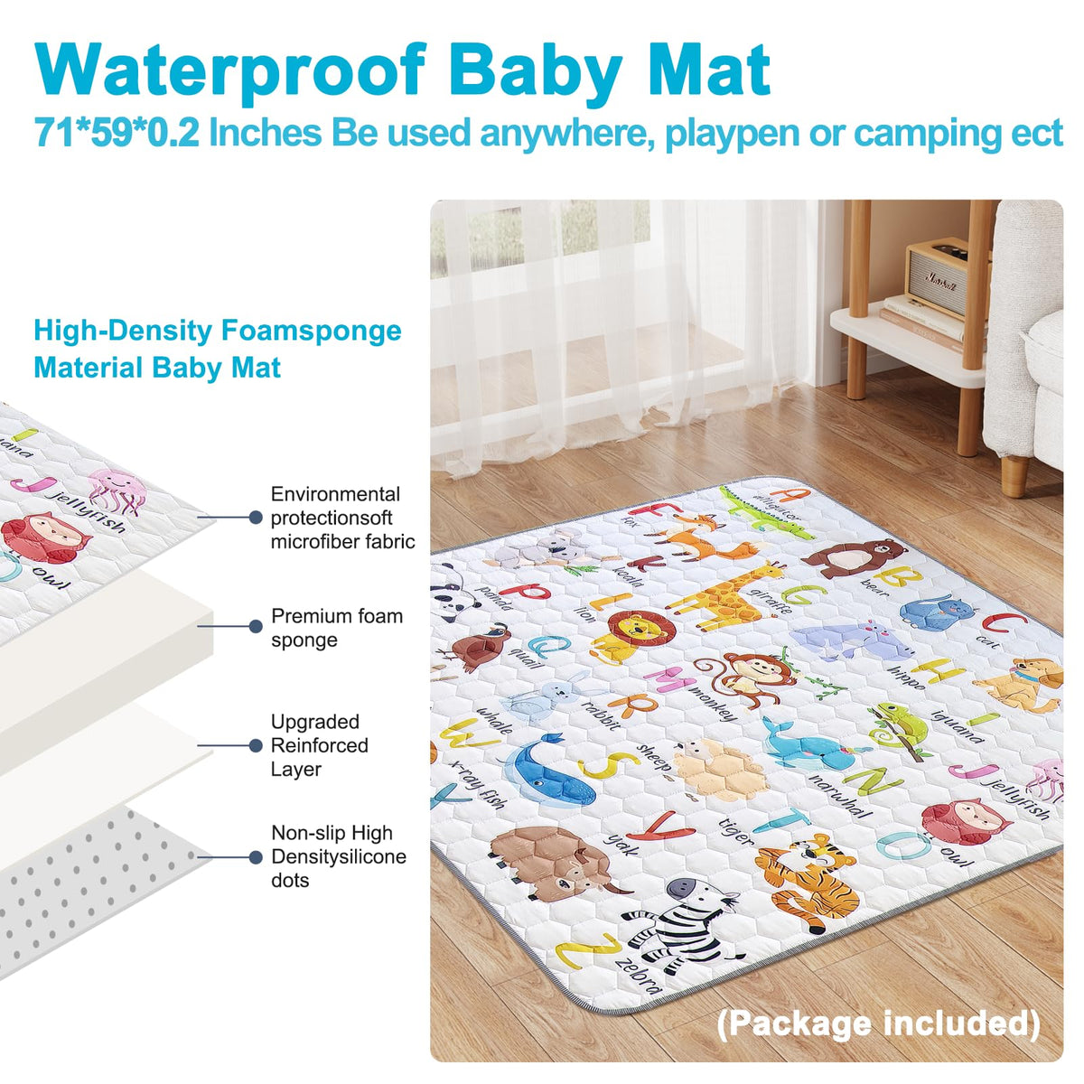 Baby Playpen with Mat Safety Gate for Toddlers Large 71x60in Gray
