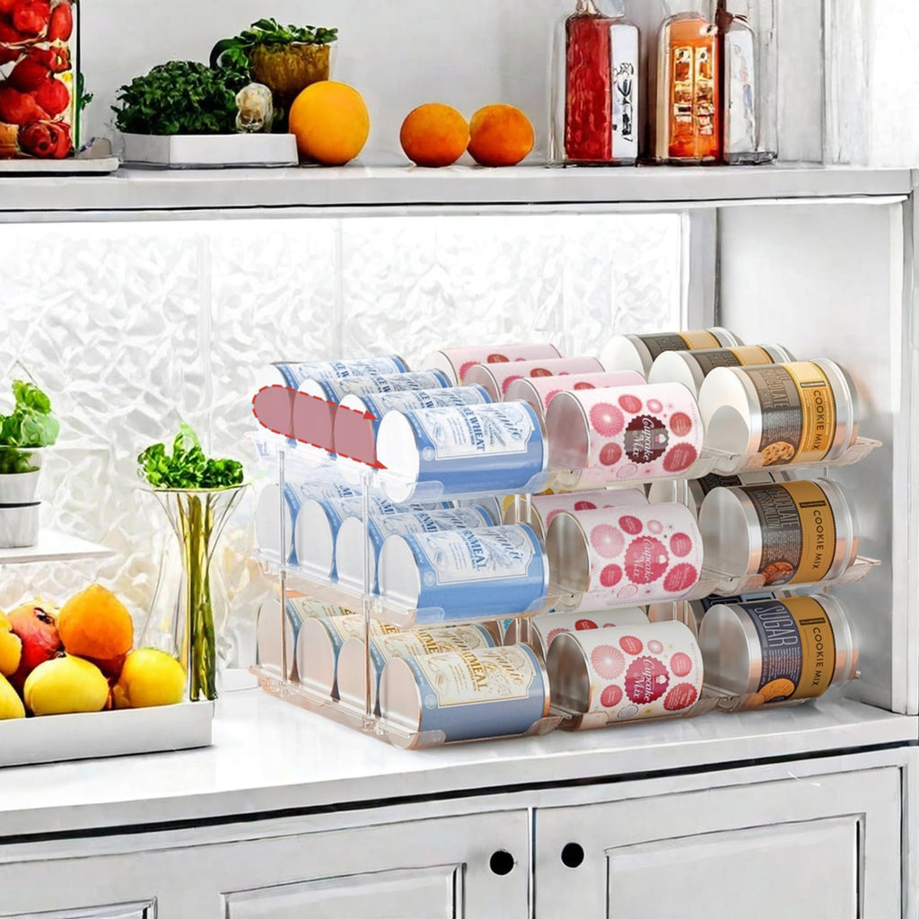 Can Organizer for Pantry, 3 Tier Rolling Can Storage Organizer Pantry