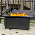 57 inch Propane Fire Pit Table,50000 BTU Gas Fire Pits Table with Lid & Lava Rock & Waterproof Cover
