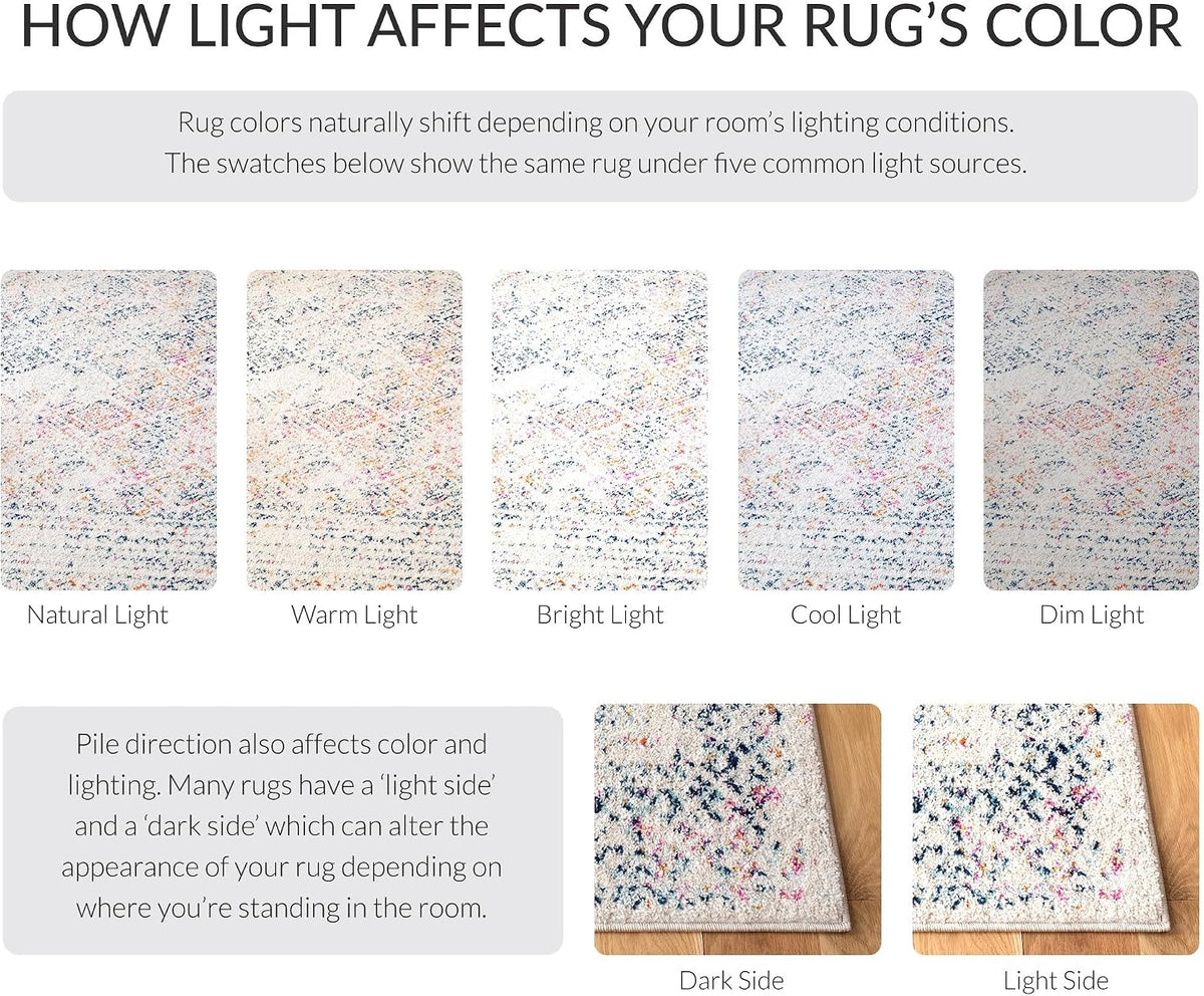 Tulum Area Rug, Textured X-Large Ivory & Dark Blue TUL264D