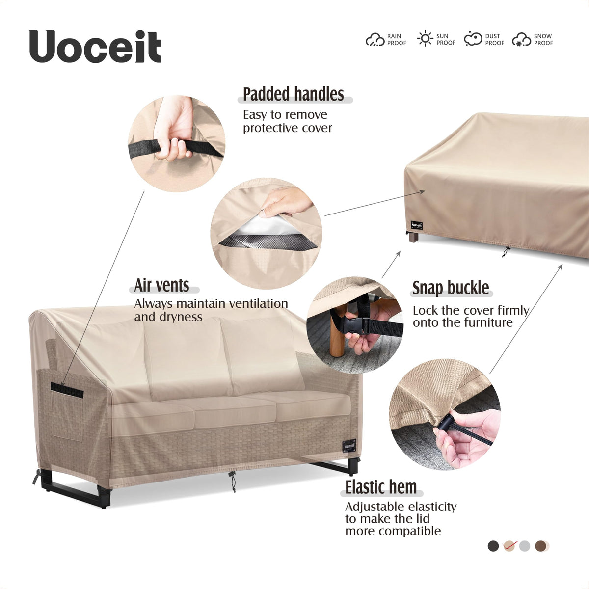 3-Seater Outdoor Couch Cover, 85Wx38Dx35H inches Outdoor Furniture Covers Waterproof, 100% Waterproof Heavy Duty Patio