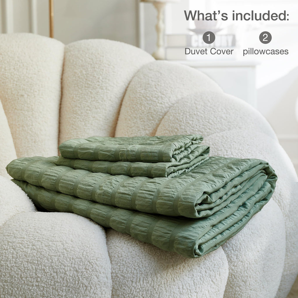 Seersucker Duvet Cover Full Set