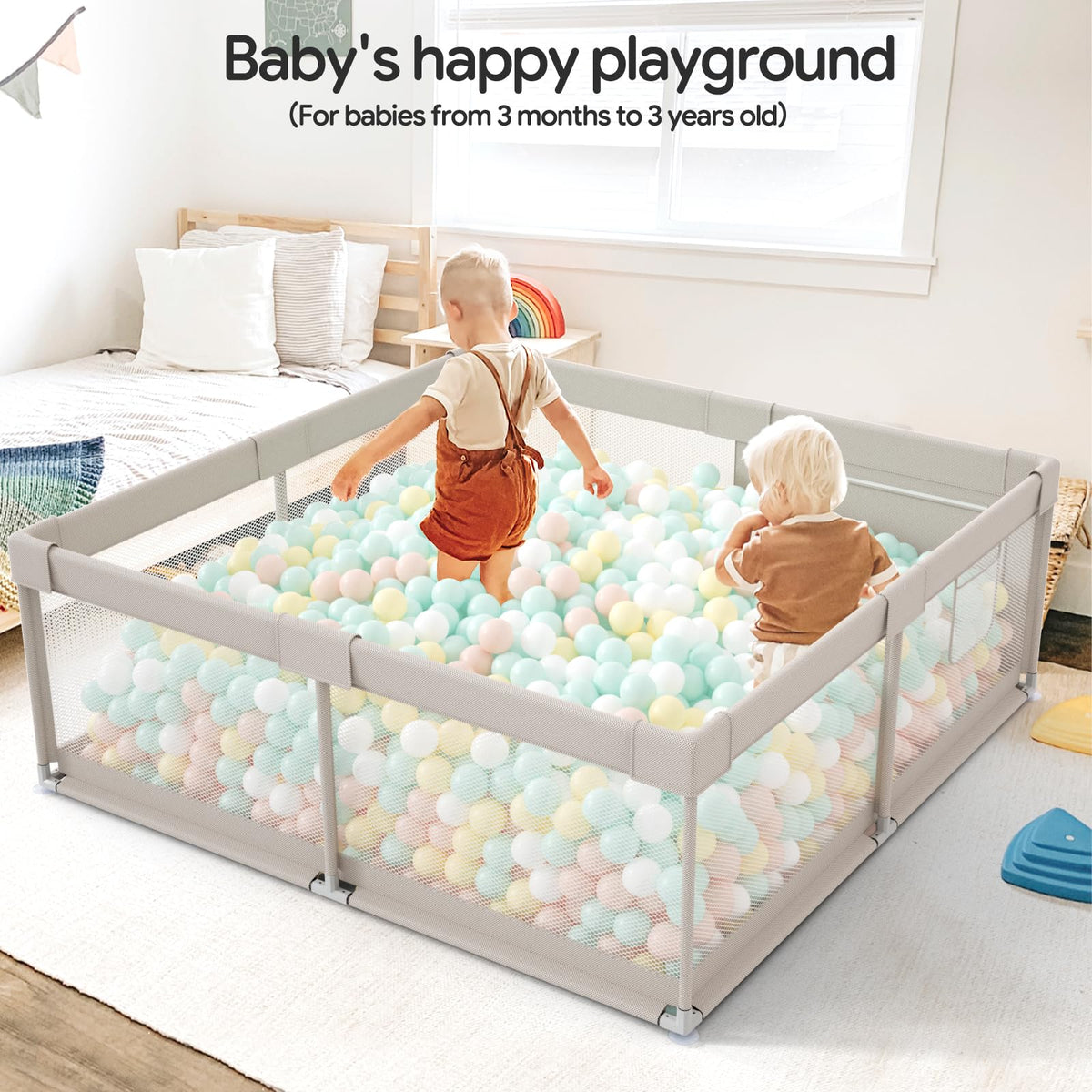 Baby Playpen with Mat, 71x59inch Extra Large Playpen for Toddlers