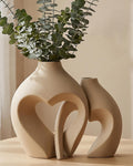 Ceramic Flower Vases Home Decor Heart Shaped Vase Set of 2