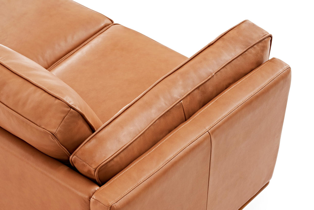 Artisan Full Leather Sofa 88" - Pure Full Italian Nappa Leather Couch Furniture, Solid Wood Accent, Ultimate Comfort