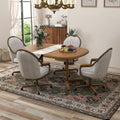 5-Piece Square Round Expandable D7775 Dining Set-Chestnut-Bronze