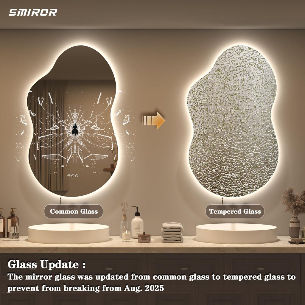 20x32 Irregular Backlit Led Lighted Bathroom Vanity Mirror