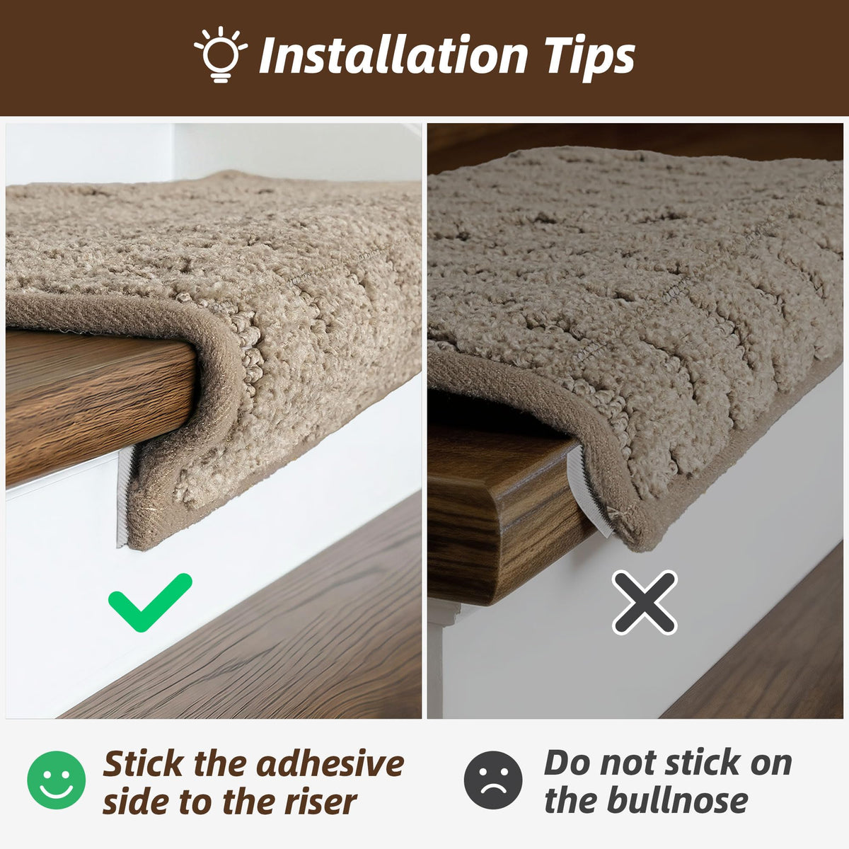 " Bullnose Carpet, 14 Pcs Beige