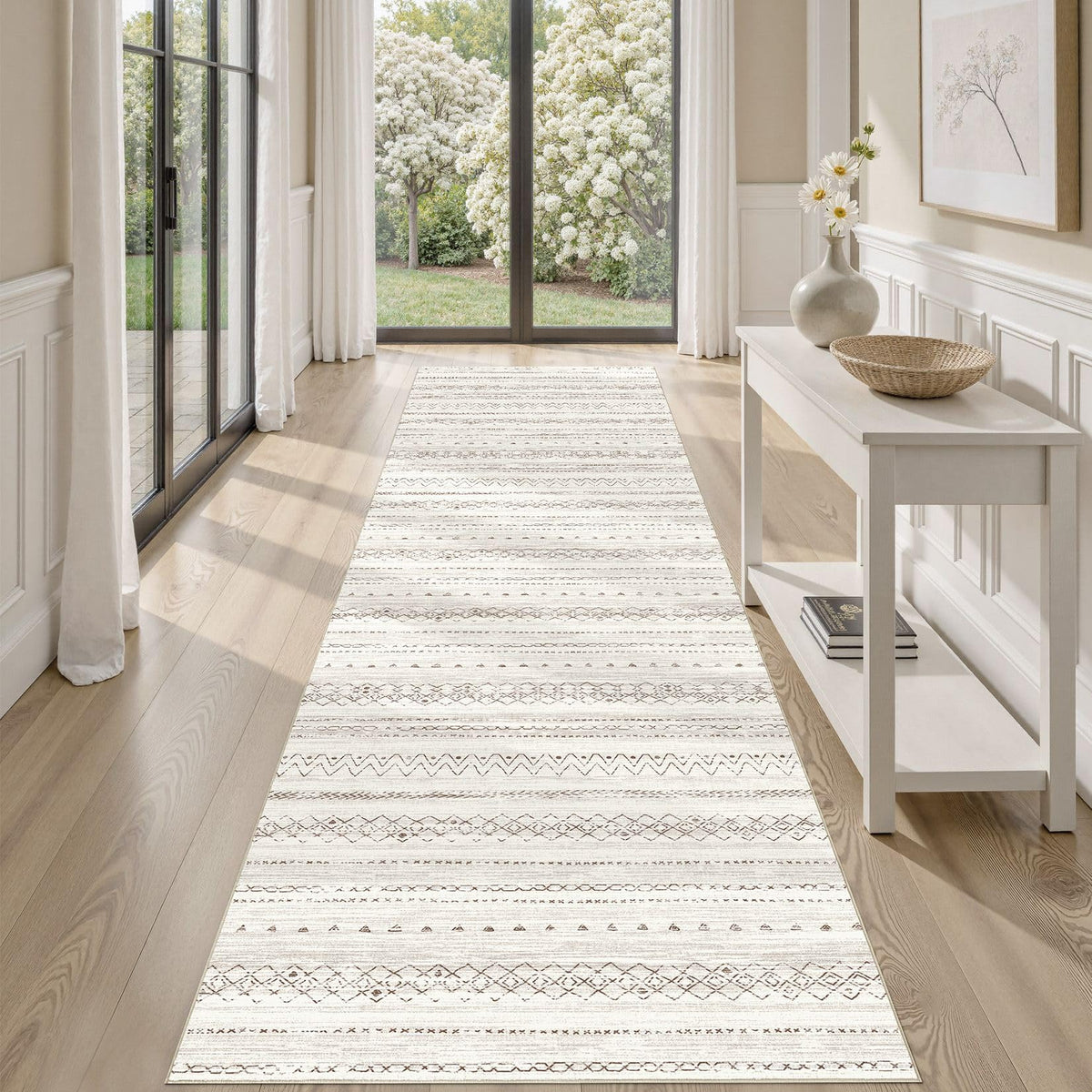 Hallway Runner Rugs Washable Boho Moroccan Soft Rug