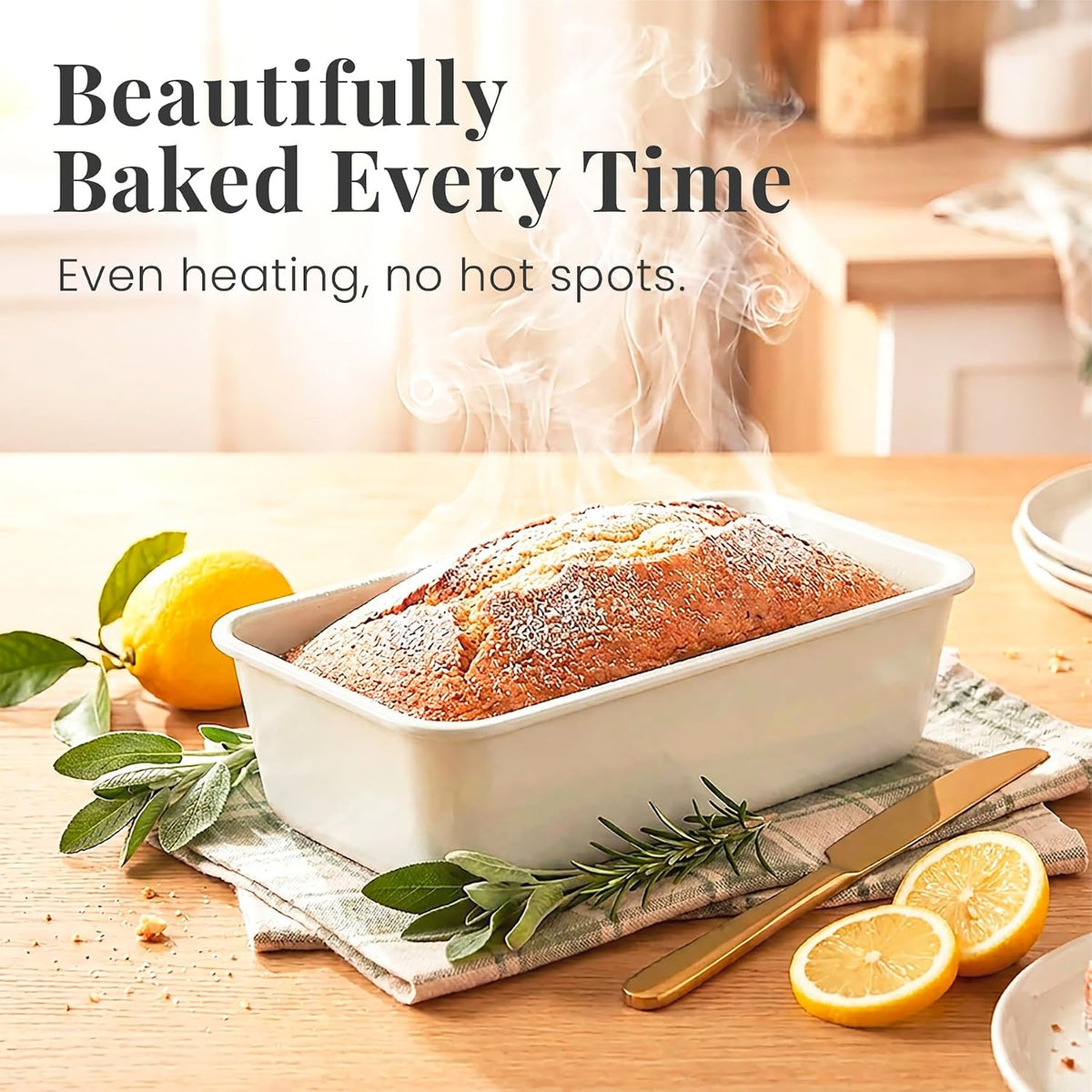 8-Piece Stackable Bakeware Set, Ceramic-Coated Nonstick Pan Set, Non-Toxic, with Sheets, Muffin Pan, Loaf Pan & Cake