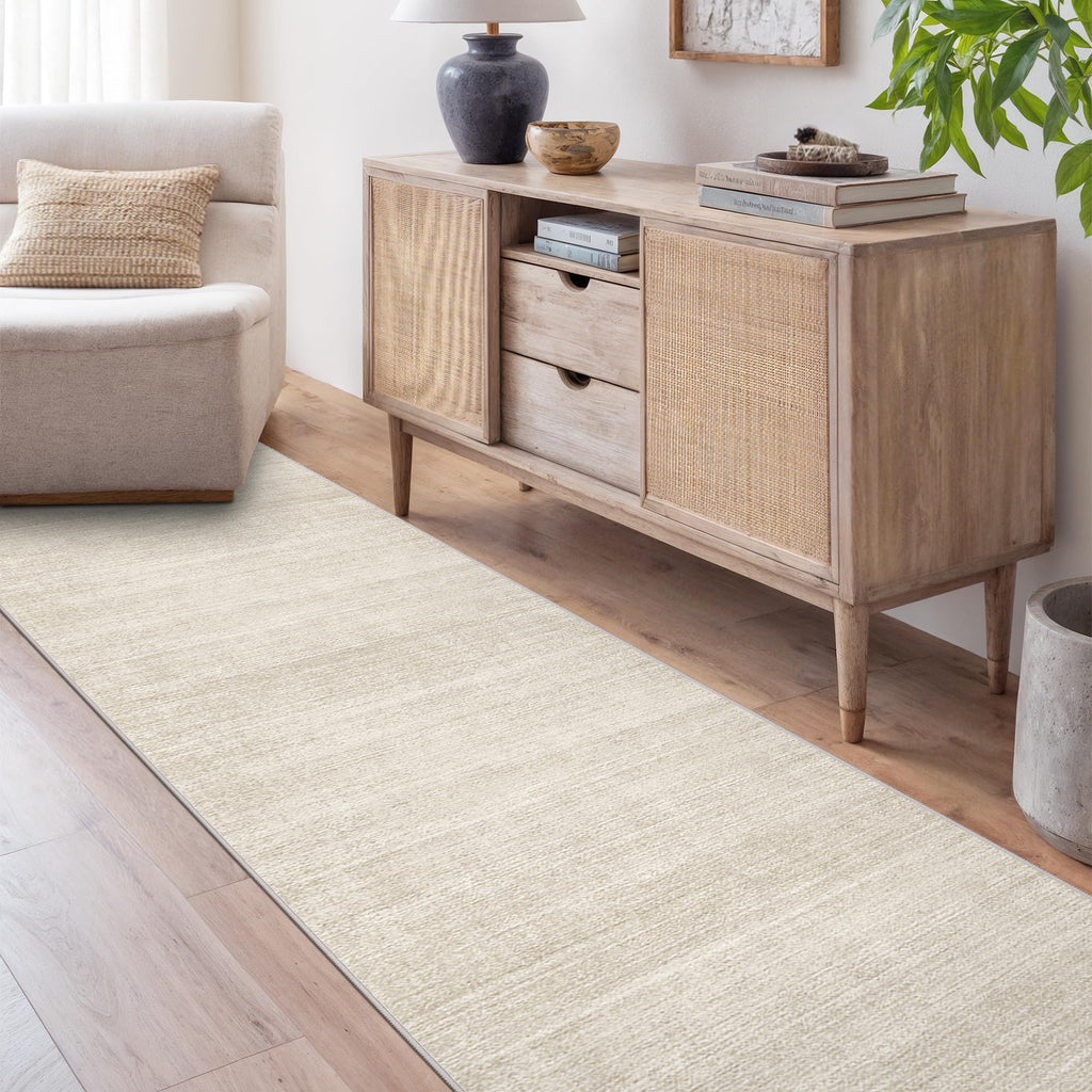 Washable Runner Rug Non Slip, 2'6"x14 Runners s, Beige