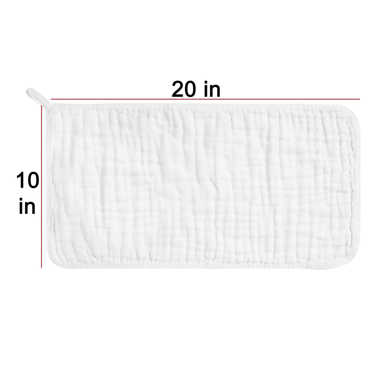 Muslin Burp Cloths for Baby 100% Cotton Large 20''X10'' 6 Layers Thicken Super Soft and Absorbent (6 Pack,White)