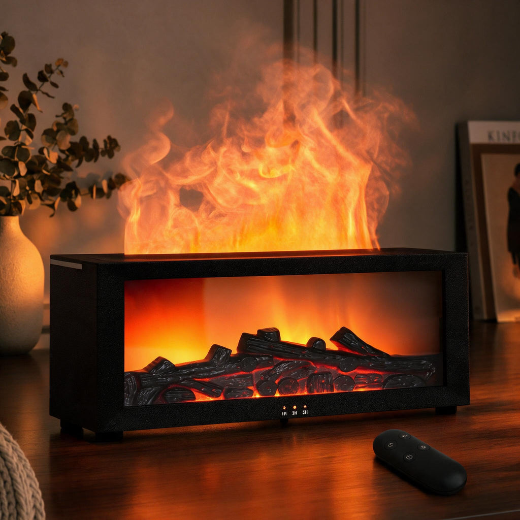 Fireplace Humidifier Flame Diffuser for Essential Oils Air Aromatherapy