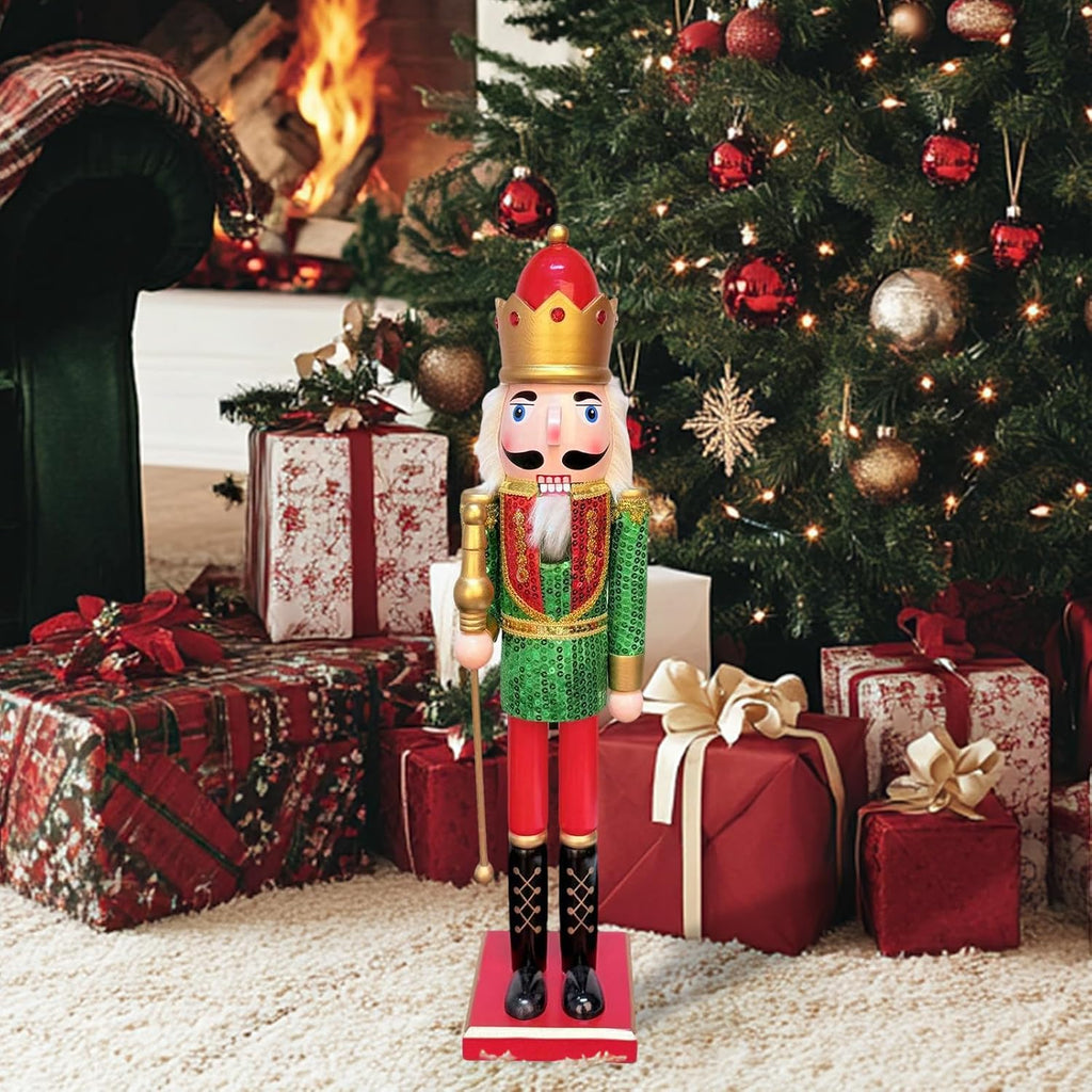 24Inch Wooden Soldier Nutcracker Christmas Decor - Festive Christmas Nutcracker Gift, Winter Indoor Decoration