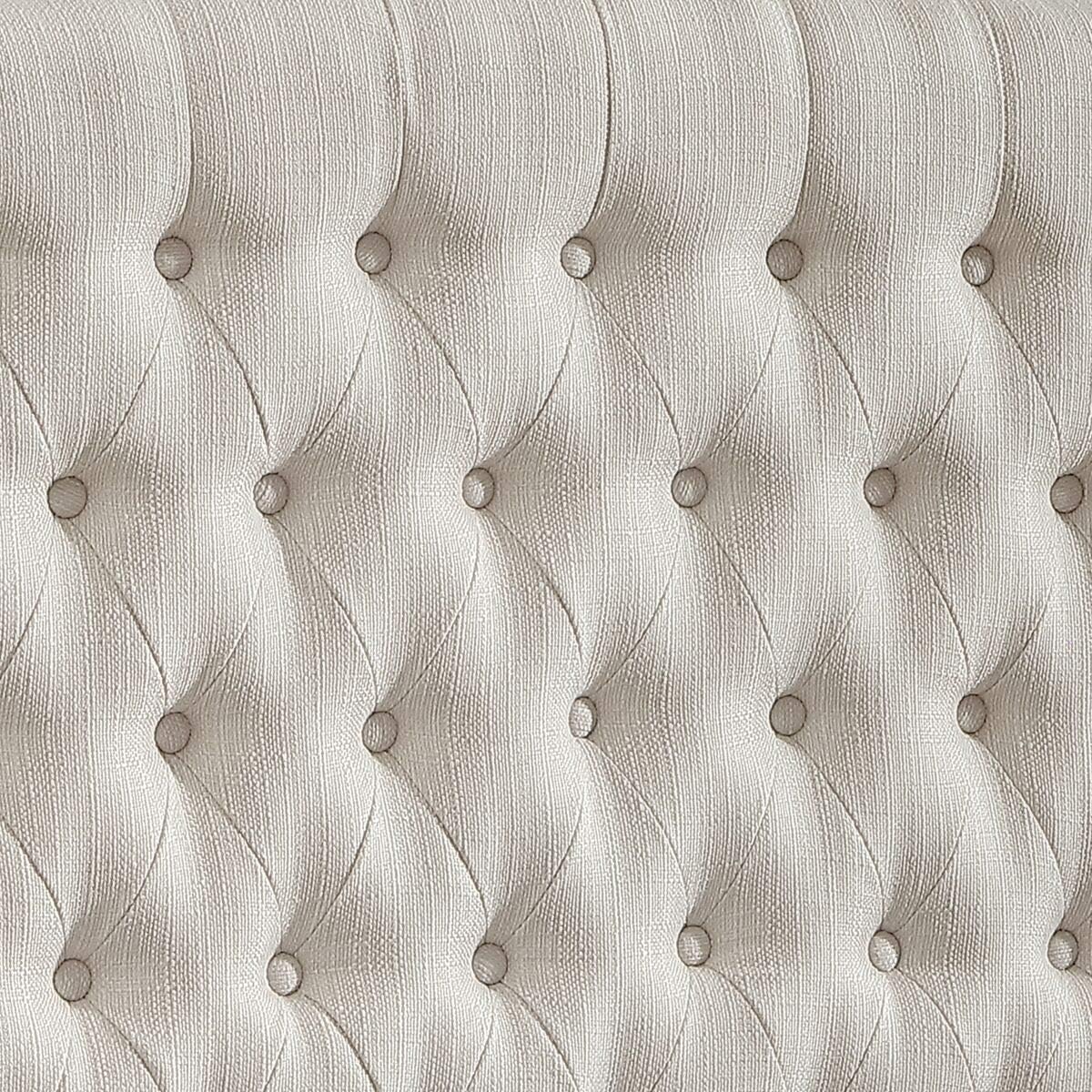Upholstered Tufted Button Linen Fabric Headboard,Comfortable Fashional Headboard Queen/Full,Ivory