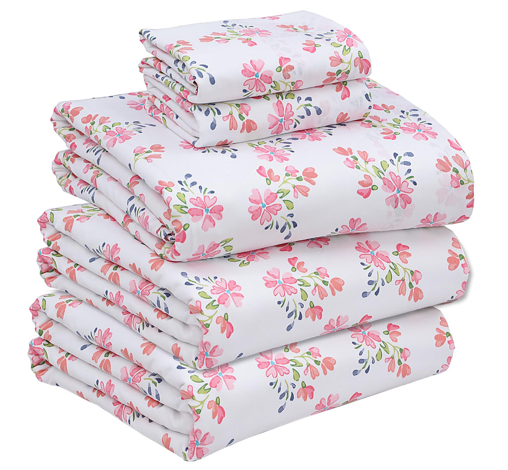 100% Cotton Split King Sheets, Percale Sheet Set, Bloomex