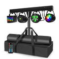 DJ Lights with Stand, Party Bar Gig Lighting Package with Carry Bag, Sound Activated Disco Lights for Parties DMX &