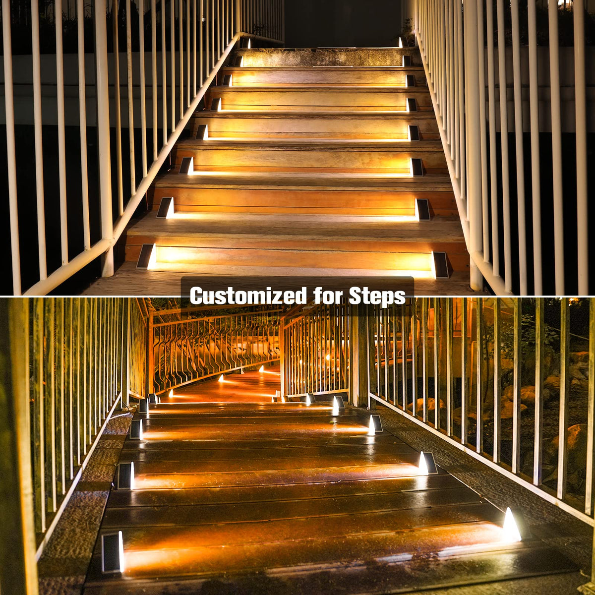 Solar Stair Lights 6 Pack, Solar Step Lights Outdoor Waterproof