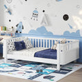 Bed Frame for Kids with Rails, Low Profile Montessori Bed with Detachable Side Rail, Solid Pine Wood Kids