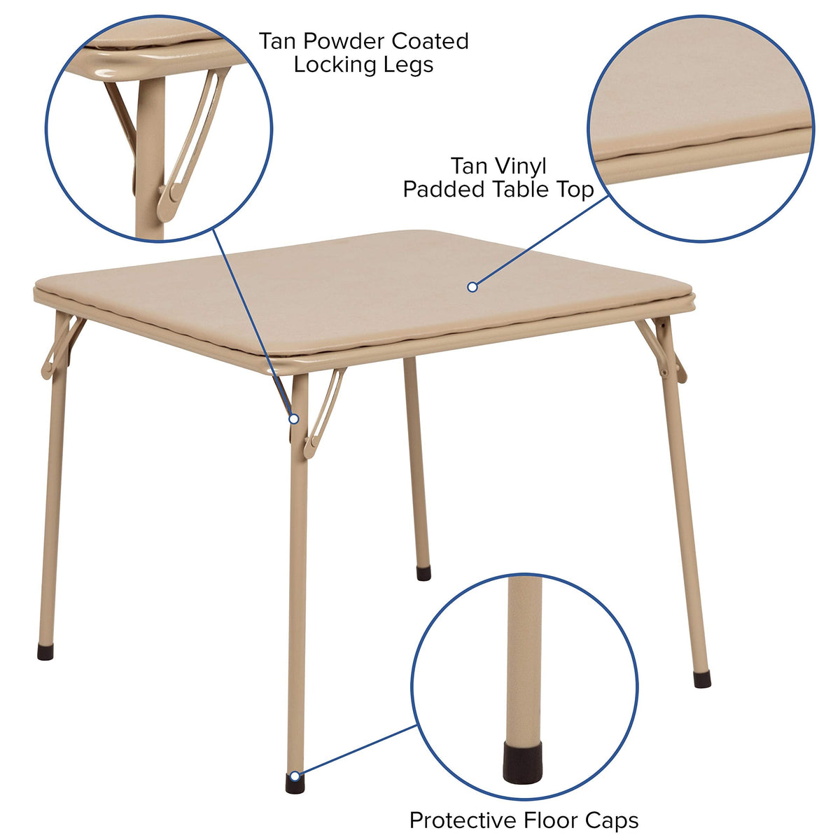 Mindy Kids Folding Table, Tan