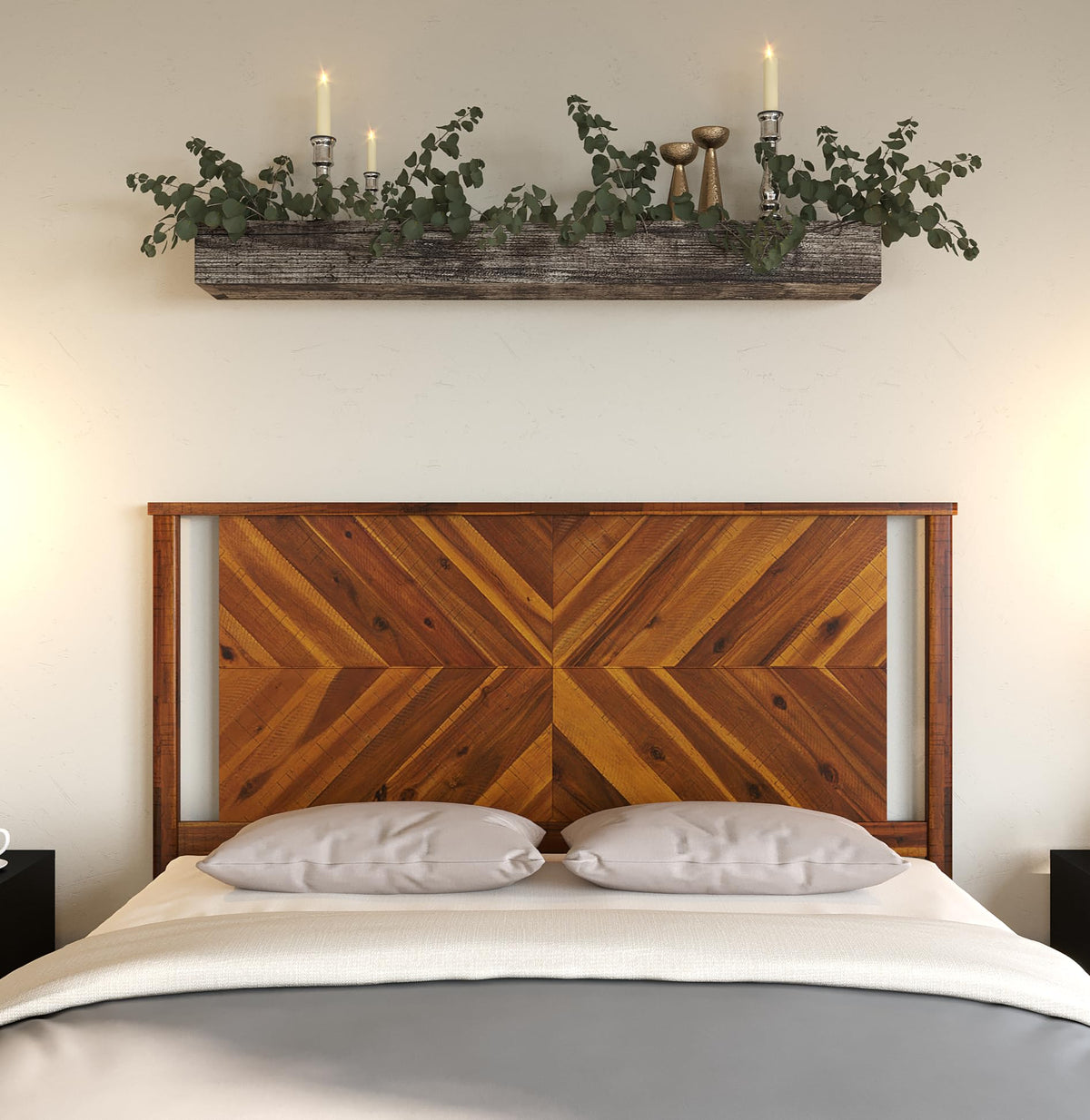Vivian Headboard Only, Acacia, Scandinavian, Rustic Golden Brown