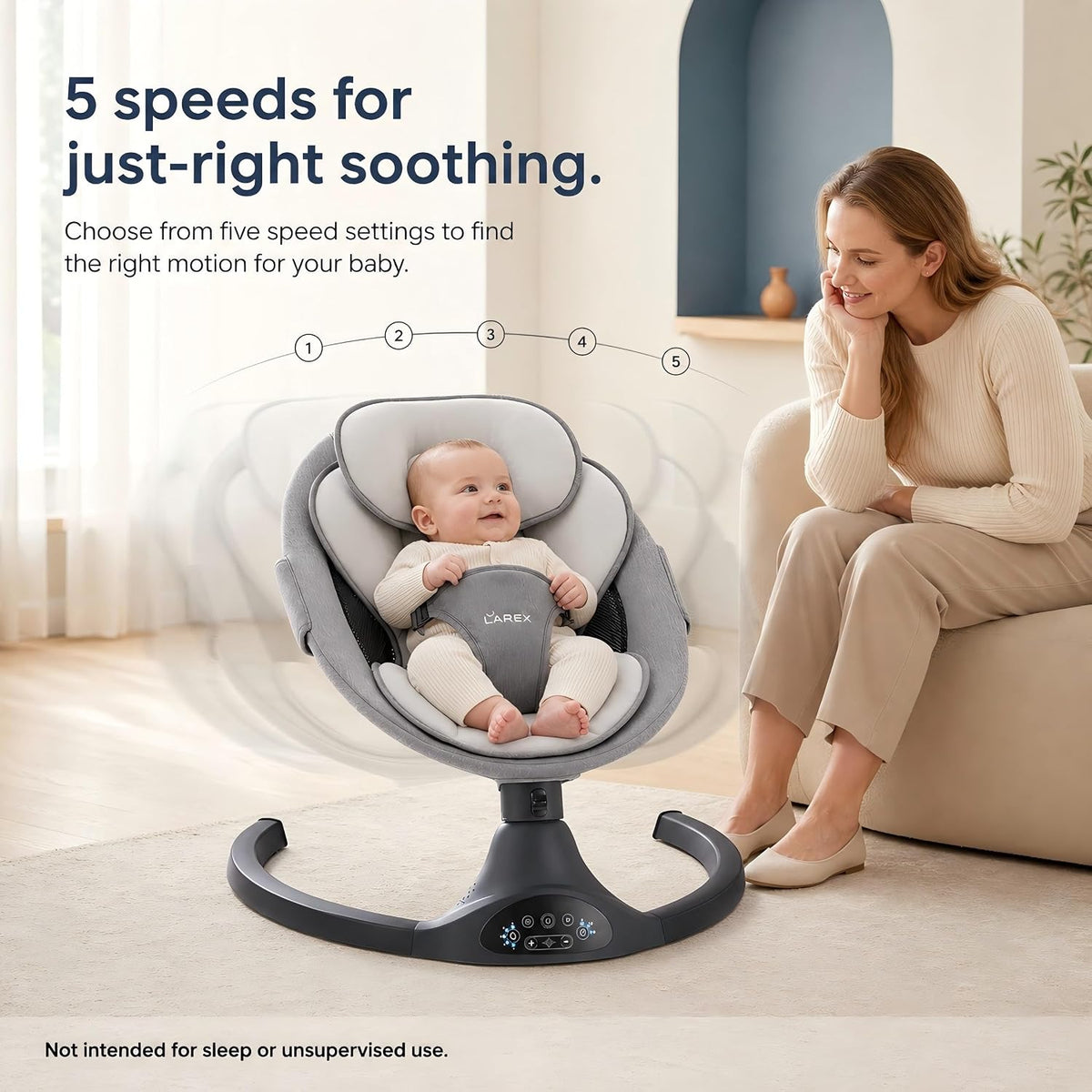 Baby Swing for Infants to Toddler with Remote Control & Bluetooth