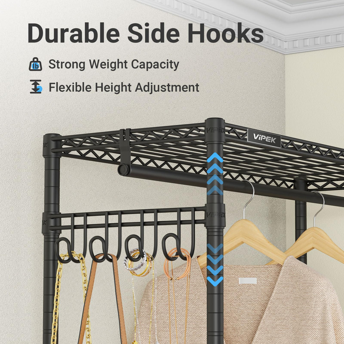 L4 Clothing Rack for Hanging Clothes Heavy Duty Closet for Corner