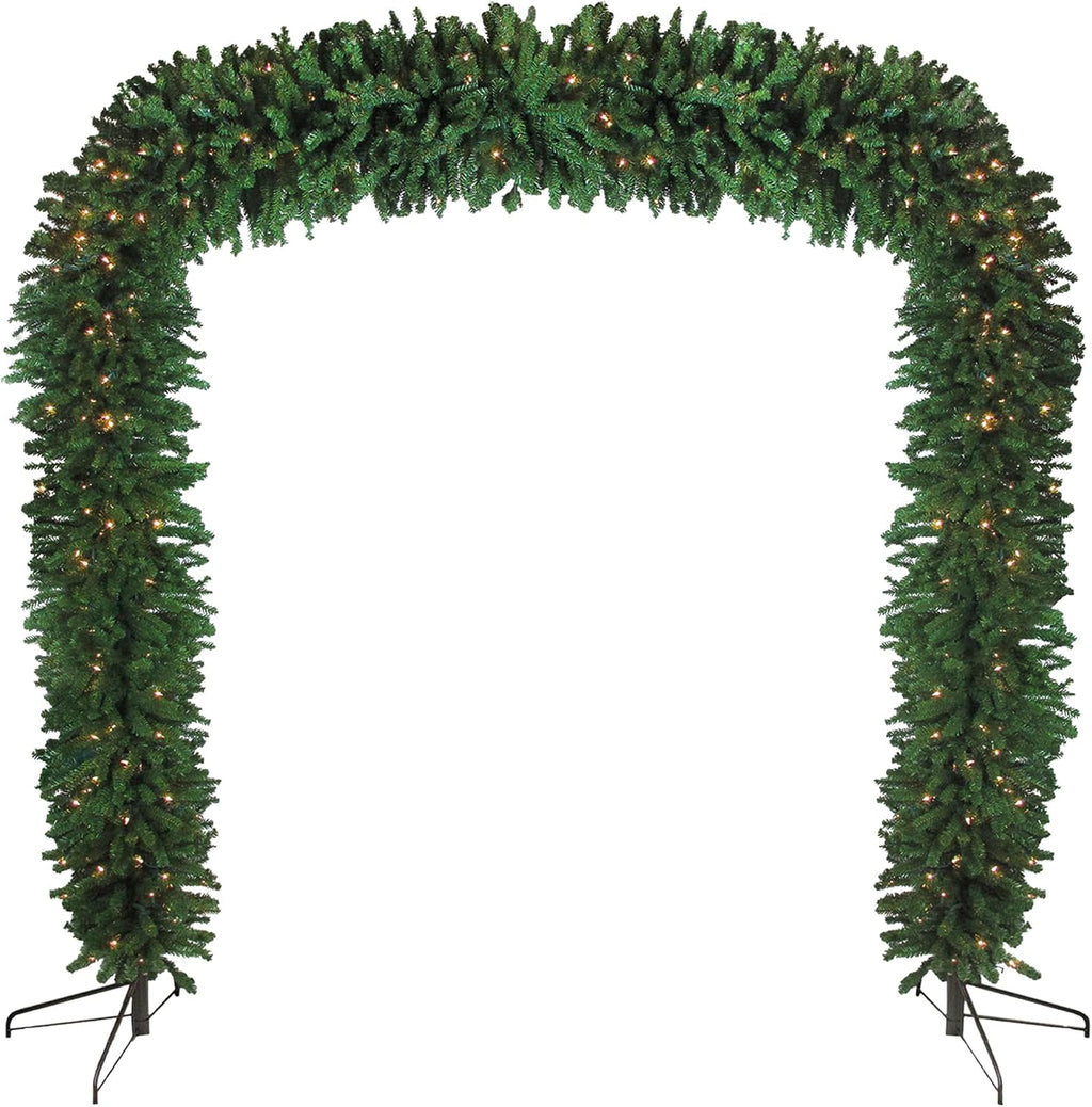Pre-Lit Pine Artificial Christmas Archway Decoration - 9' x 8' - Clear Lights