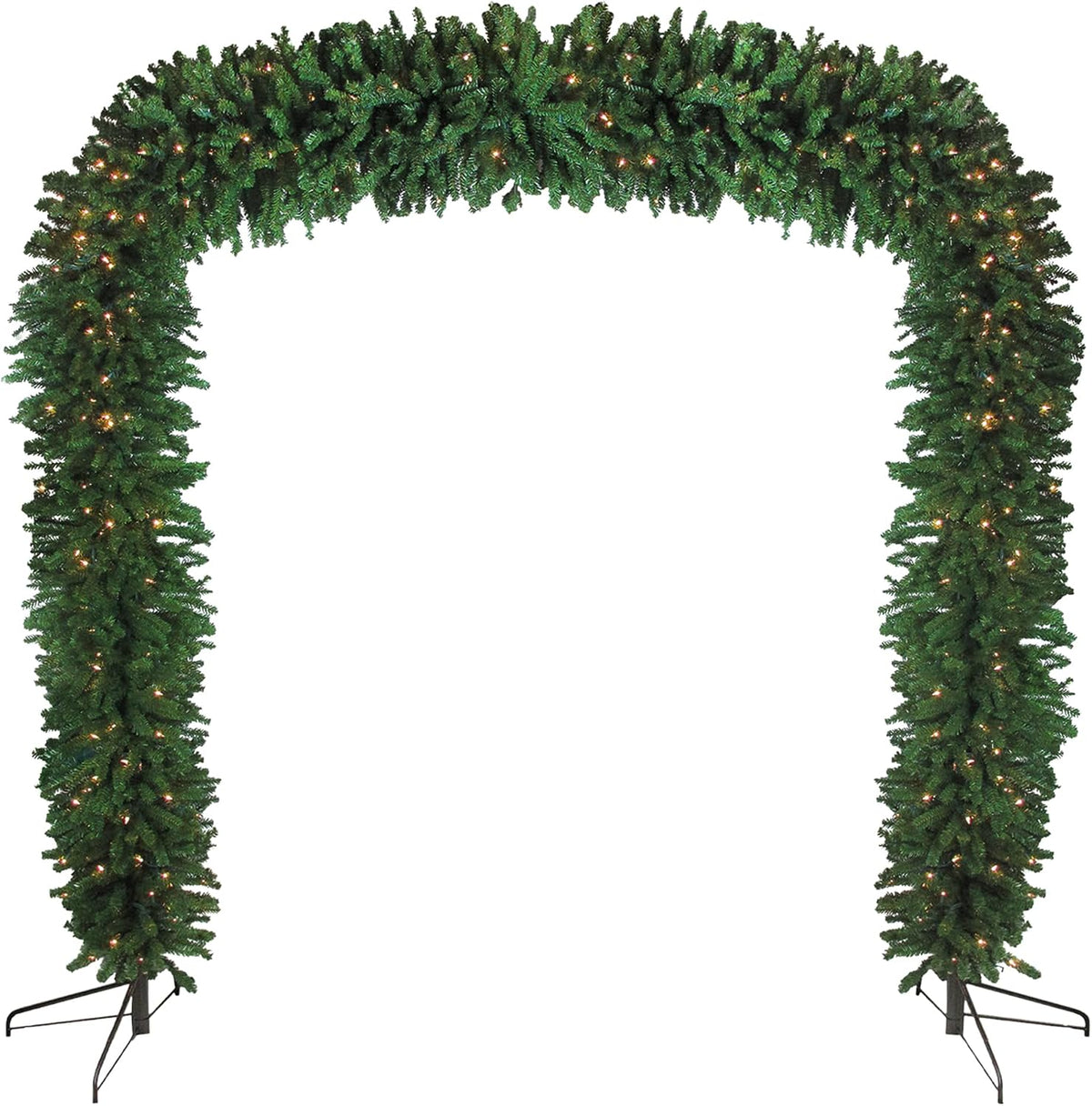 Pre-Lit Pine Artificial Christmas Archway Decoration - 9' x 8' - Clear Lights