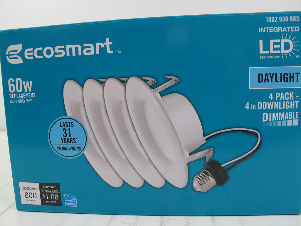 4 in. White Integrated LED Recessed Trim, Daylight (4-Pack)