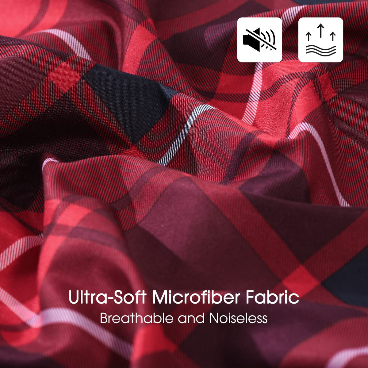 Comforter Set - Red and Black Buffalo Plaid Comforter Set Down Alternative Bed Comforter Set for