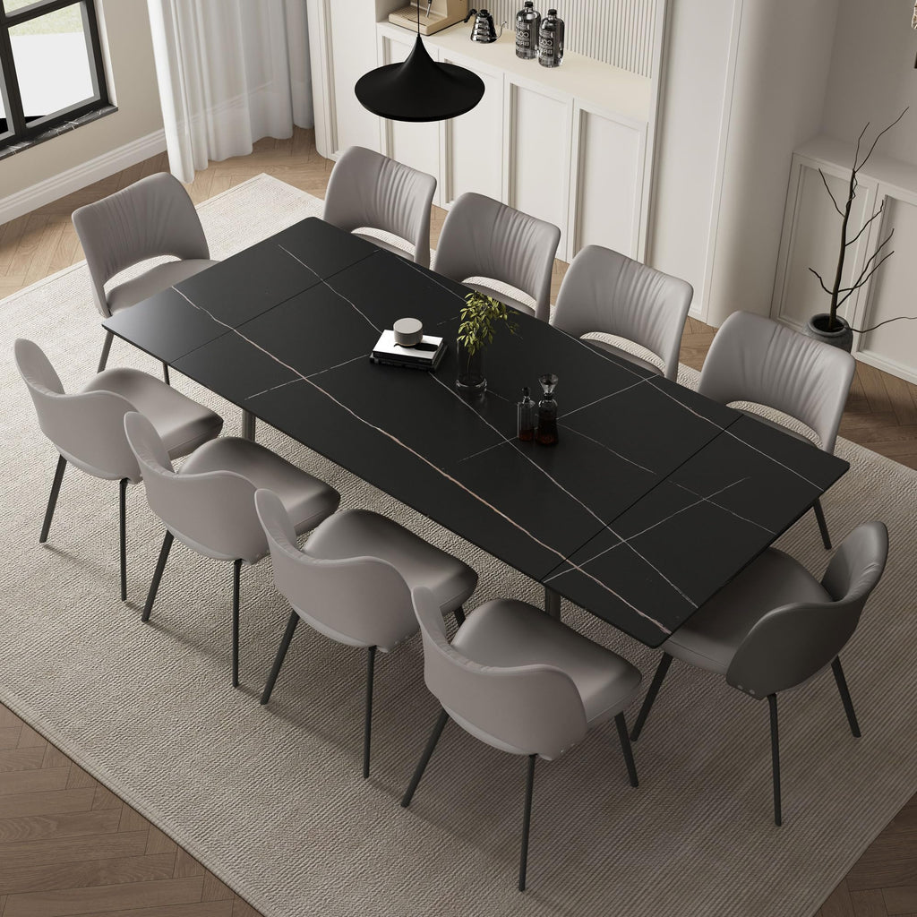 62.9"-94.4" Extendable Dining Table with Sintered Stone Tabletop