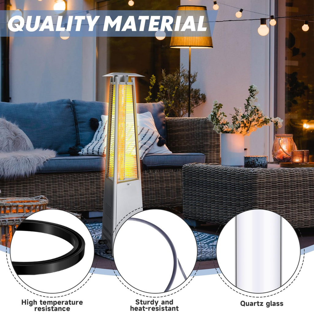 2 Pcs Quartz Glass Tube Heater 49.5 X 4 Inch Clear