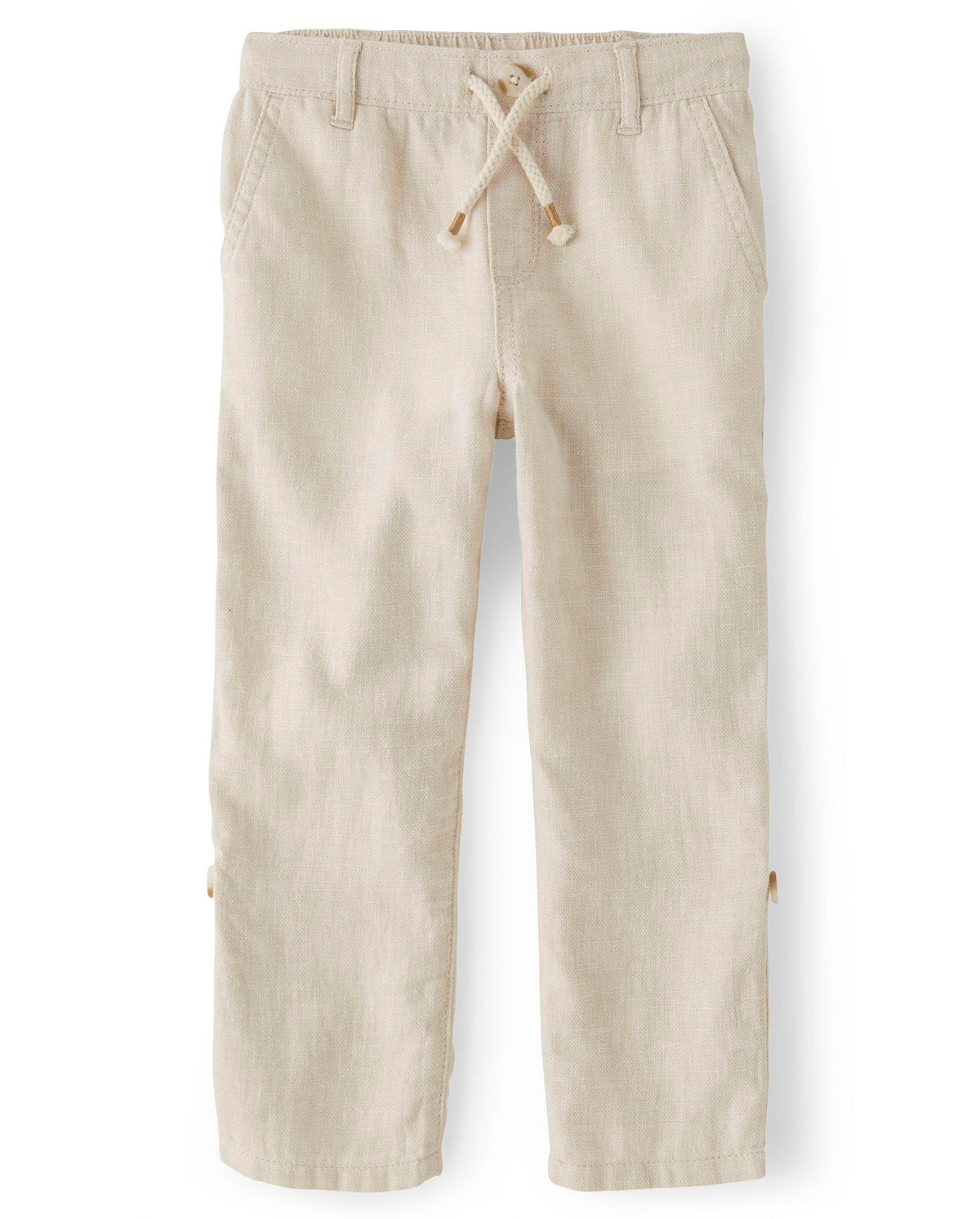 And Toddler Drawstring Linen Pants,Bisquit