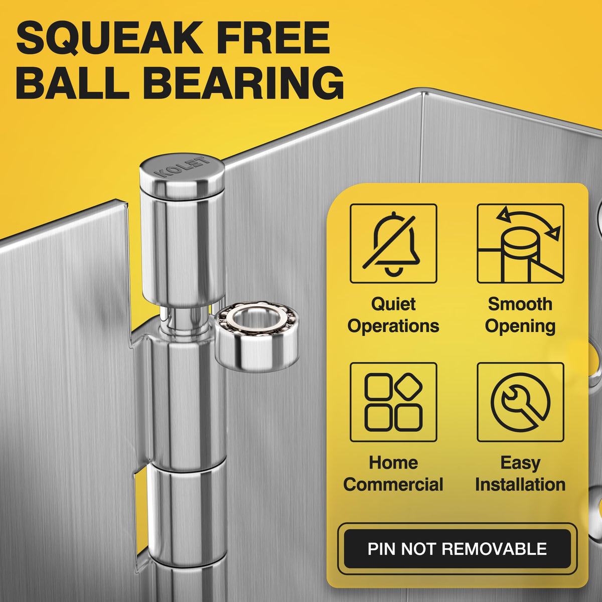 Offset Door Hinge, 4 Inches, 5/8" Radius, Brushed Nickel, 3 Packs
