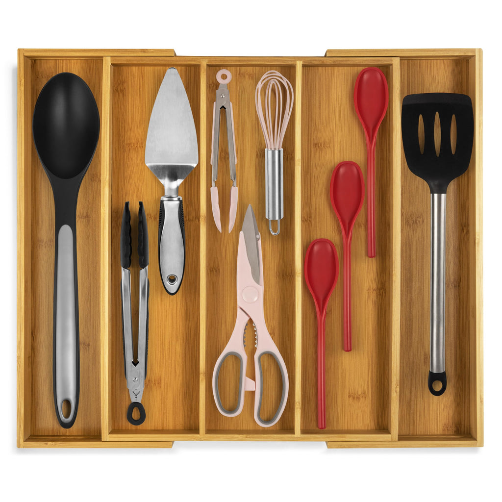 Expandable Kitchen Drawer Organizer 3-5 Slots, Natural
