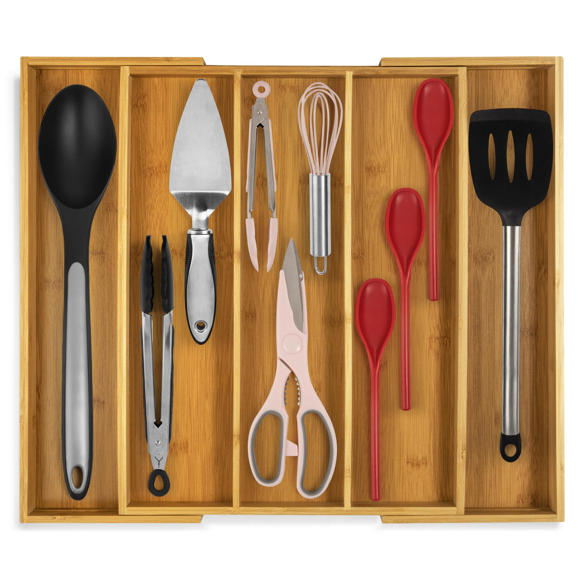Expandable Kitchen Drawer Organizer 3-5 Slots, Natural