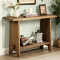 43.3" Wood Console Table, Farmhouse Sofa Table, Brown
