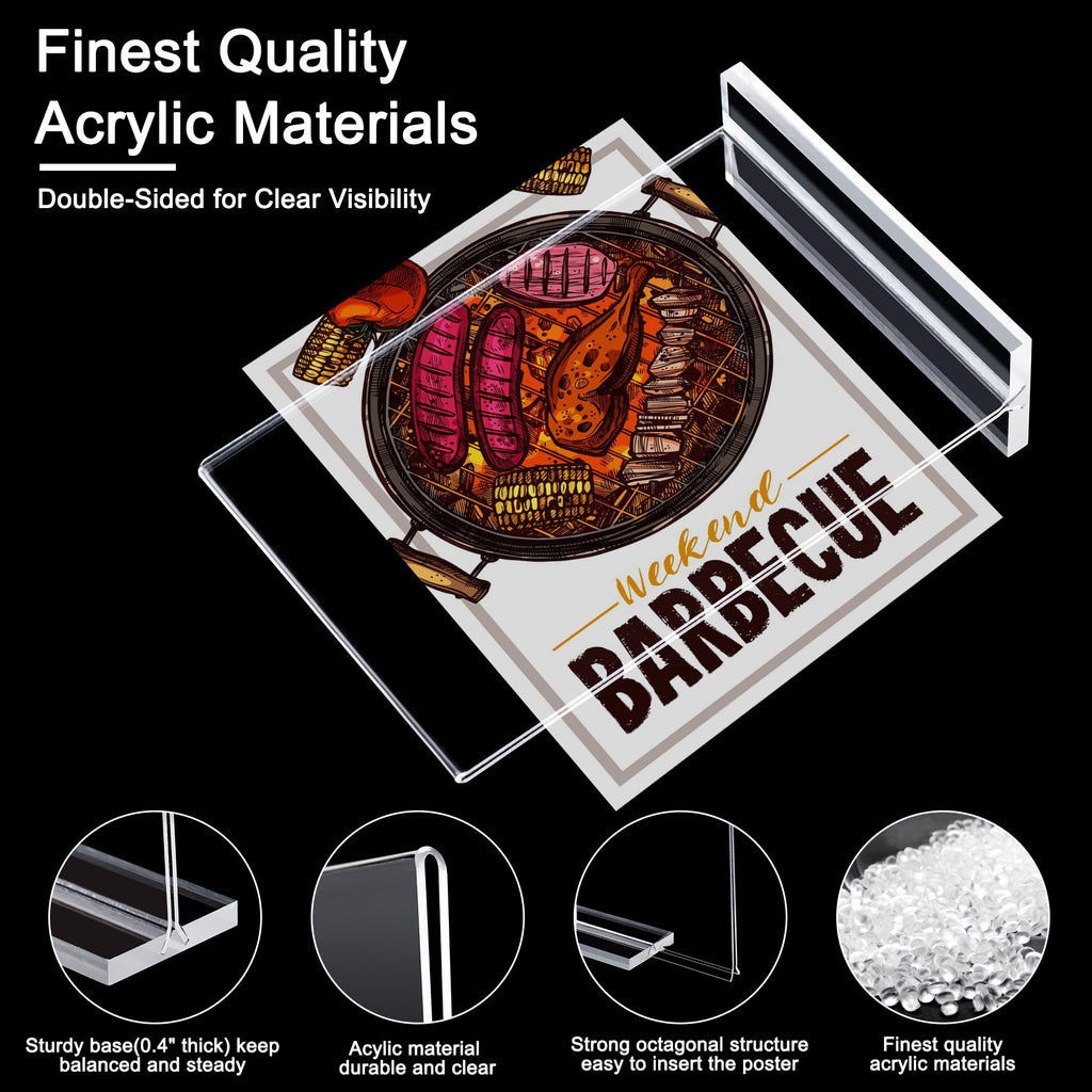6 Pack Acrylic Sign Holder 5 x 7 Inch, Vertical Display Sign Stand