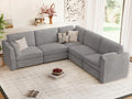 Oversized Cloud Couch 5 Seater V Shaped Modular Sectional Sofa Gray