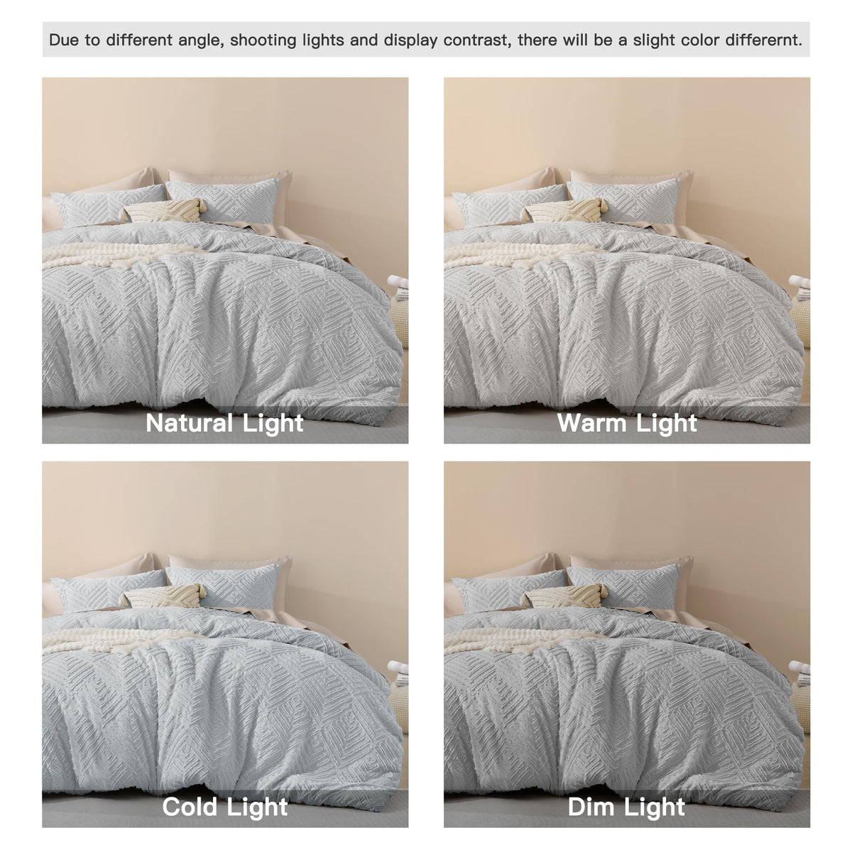Comforter Set, 3 Pieces Tufted Boho Bedding Set