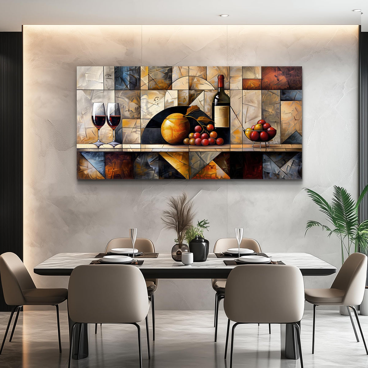 Large Wall Decor Canvas Wall Art Modern Wall Decorations Wine Glass Landscape Painting Farmhouse Pictures Artwork