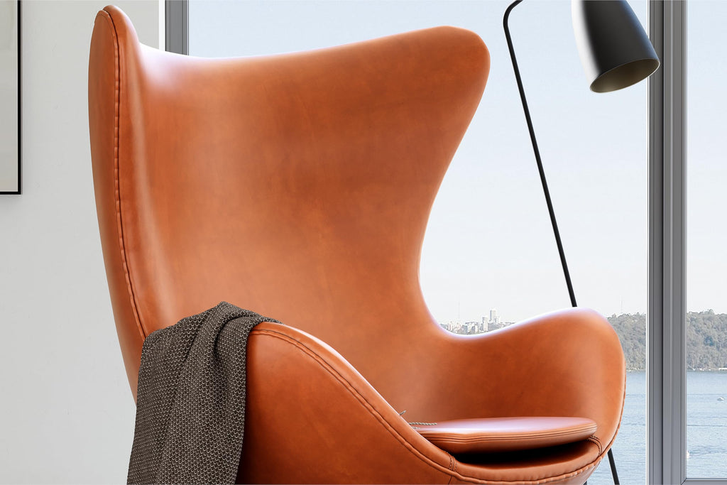 Finola Swivel Armchair 35.4", Italian Nappa 11000 Top Grain Leather, 360° Swivel, Mid-Century Modern Accent Chair