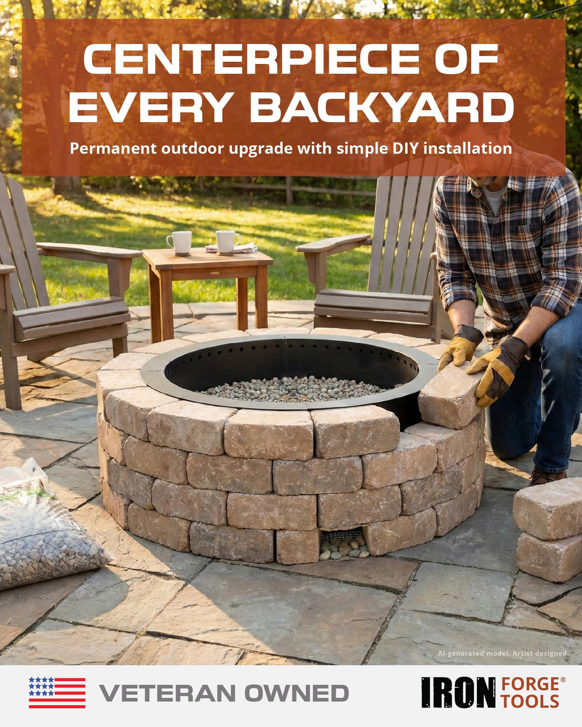 Smokeless Outdoor Fire Pit Ring Insert 30 Inch Round