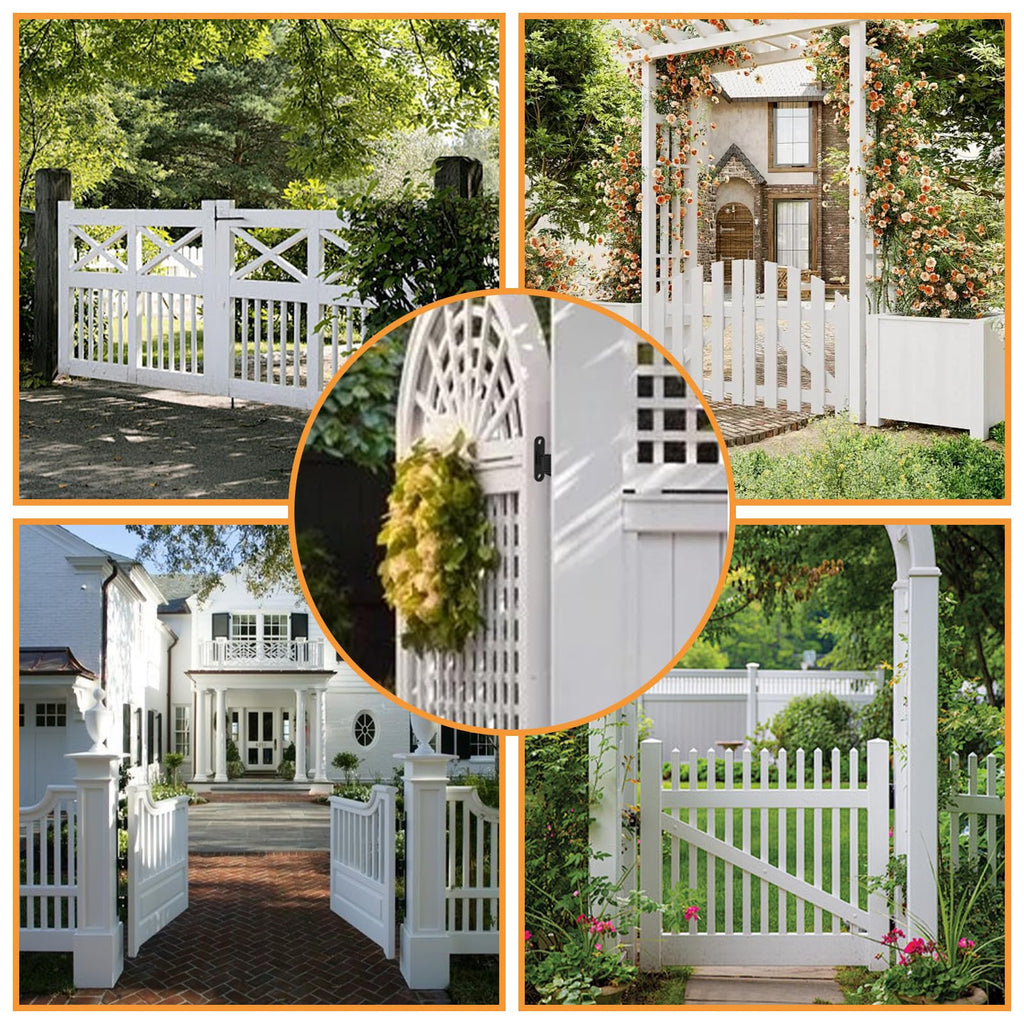 Wall Mount Gate Hinges, 2 Pairs Heavy Duty Fence Gate Hinges 5/8'' Pin Fence Post Hinge Set for Wooden or Concrete