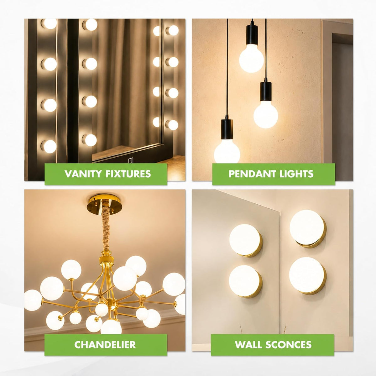 (4 Pack) G25 Incandescent Incandescent Light Bulb 2700K Soft Light, Decorative Globe Light Bulbs,E26 Medium Base
