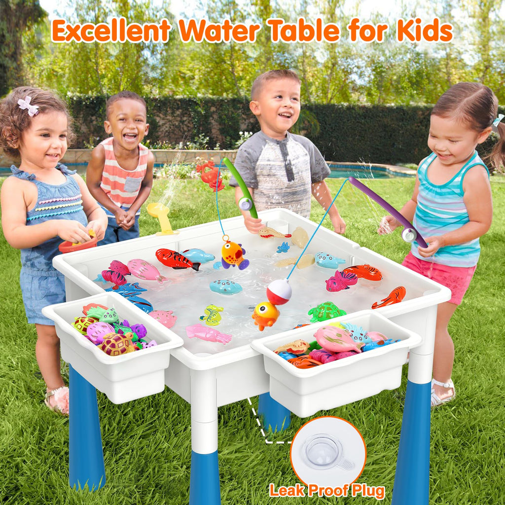 Toddler Activity Table & Chairs Set, 7-in-1 Kids Desk for Age 3-7