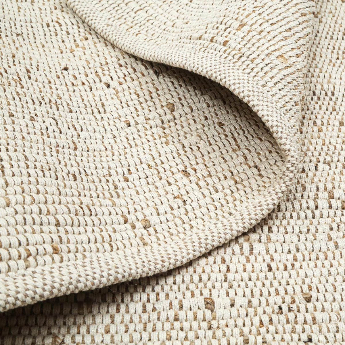 Jute Cotton Door Mat Rectangle Hand Woven Natural Farmhouse Rugs, High Traffic Area - Rustic Vintage Bohemian